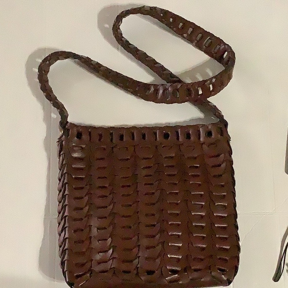 Unbranded women's brown lattice retro 90's vintage crossbody‎ bag